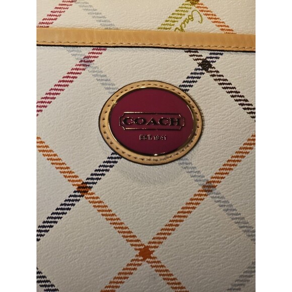 Coach Multicolor Plaid Tote Bag - Picture 2 of 14
